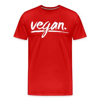 vegan - simply vegan ! - Männer Premium Bio T-Shirt - Rot - Vorne - Damien (186cm)