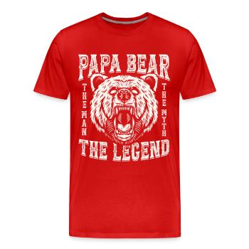 Papa Bear - Men's Premium Organic T-Shirt - red - Front - Damien (186cm)