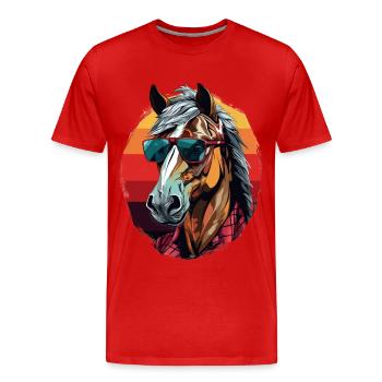 Urban Stallion - Graffiti Style - Men's Premium Organic T-Shirt - red - Front - Damien (186cm)