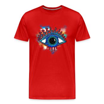 Auge, Träger des Lichtes, Symbol der Klarheit - Männer Premium Bio T-Shirt - Rot - Vorne - Damien (186cm)
