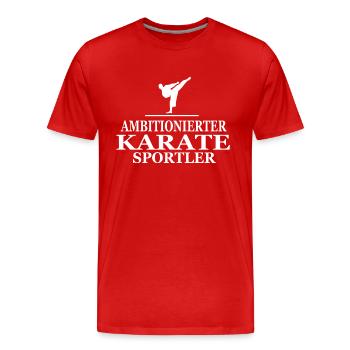 Karate, Karate Trainer - Männer Premium Bio T-Shirt - Rot - Vorne - Damien (186cm)