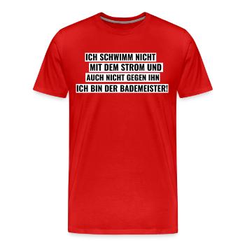Bademeister - Männer Premium Bio T-Shirt - Rot - Vorne - Damien (186cm)