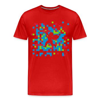 Liebe Kacheln Armor Geschenkidee Partner farben - Männer Premium Bio T-Shirt - Rot - Vorne - Damien (186cm)