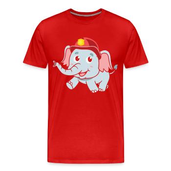 Brigade de pompiers Sweet Elephant - T-shirt bio Premium Homme - rouge - Devant - Damien (186cm)
