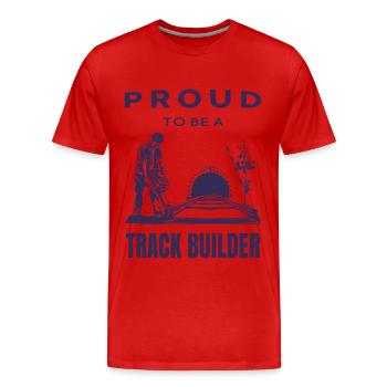 Stolzer Gleisbauer - Männer Premium Bio T-Shirt - Rot - Vorne - Damien (186cm)