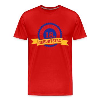 Happy 18th Birthday - Men's Premium Organic T-Shirt - red - Front - Damien (186cm)