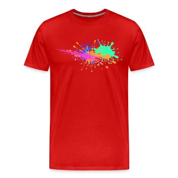 Farbkleckse Design außergewöhnlich - Männer Premium Bio T-Shirt - Rot - Vorne - Damien (186cm)
