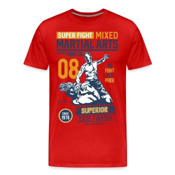 SUPER FIGHT SPORT - Martial Arts Gifts Shirts - Men's Premium Organic T-Shirt - red - Front - Damien (186cm)