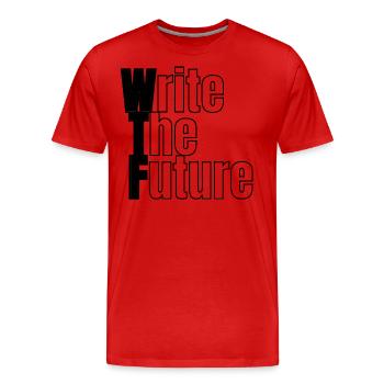 WTF - Write The Future - Men's Premium Organic T-Shirt - red - Front - Damien (186cm)