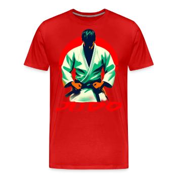 Judo - T-shirt bio Premium Homme - rouge - Devant - Damien (186cm)