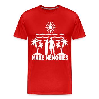 Bons souvenirs de l’année - Travel Adventure Travel - T-shirt bio Premium Homme - rouge - Devant - Damien (186cm)