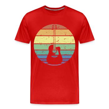 Retro Akustikgitarre Gitarrist Gitarrist Gitarrist Geschenk - Männer Premium Bio T-Shirt - Rot - Vorne - Damien (186cm)