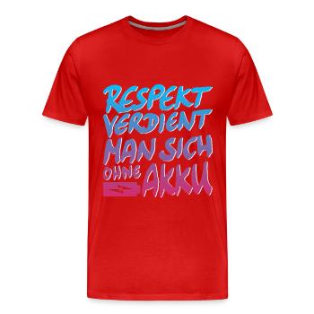Respekt ohne Akku Fahrrad MTB Gravelbike Bicycle - Männer Premium Bio T-Shirt - Rot - Vorne - Damien (186cm)