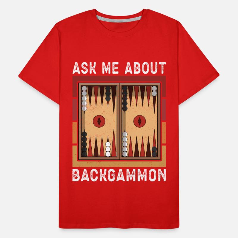 Backgammon Player Backgammon Board Game Gift Men's Premium Organic T-Shirt