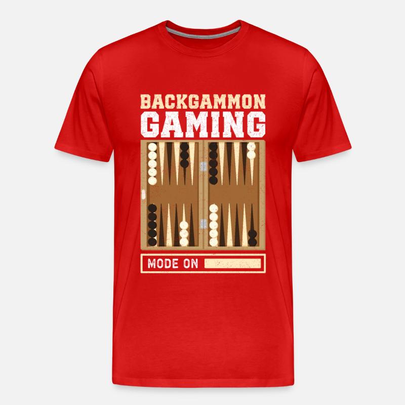 Backgammon Brettspiel Backgammon Spieler Geschenk - Männer Premium Bio T-Shirt - Rot