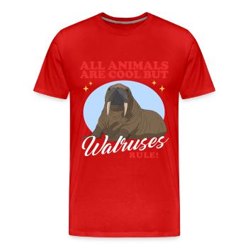Walrus Walrus Walrus Walrus Gift - Men's Premium Organic T-Shirt - red - Front - Damien (186cm)