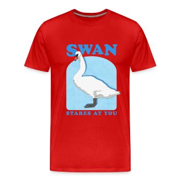 Swans Swans Swan Lover Gift - Men's Premium Organic T-Shirt - red - Front - Damien (186cm)