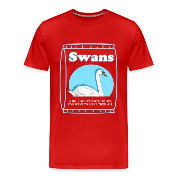 Cygne oiseau cygnes cygne amant cadeau - T-shirt bio Premium Homme - rouge - Devant - Damien (186cm)