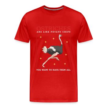 Ostrich Ostrich Lover Ostriches Gift - Men's Premium Organic T-Shirt - red - Front - Damien (186cm)