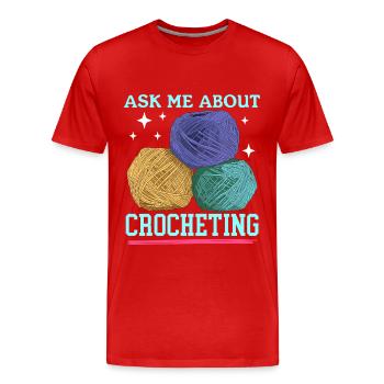 Crochet Crochet Crochet fil Crochet cadeau - T-shirt bio Premium Homme - rouge - Devant - Damien (186cm)