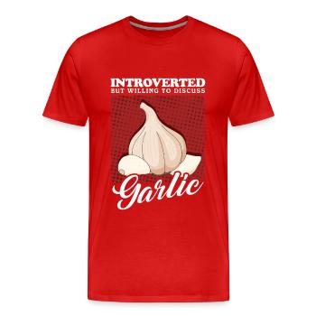 Cadeau de gousse d’ail d’ail - T-shirt bio Premium Homme - rouge - Devant - Damien (186cm)