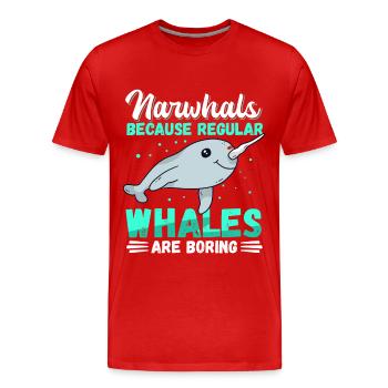Narwhal Whale | Narwhal Narwhal Whales Gift - Men's Premium Organic T-Shirt - red - Front - Damien (186cm)