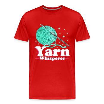 Crochet Crochet fil Crochet Crochet cadeau - T-shirt bio Premium Homme - rouge - Devant - Damien (186cm)