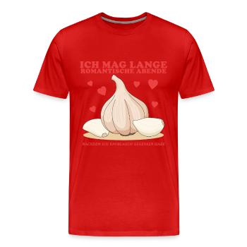 Cadeau de gousses d’ail d’ail - T-shirt bio Premium Homme - rouge - Devant - Damien (186cm)