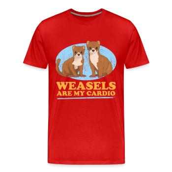 Belette souris belette Hermännchen cadeau - T-shirt bio Premium Homme - rouge - Devant - Damien (186cm)