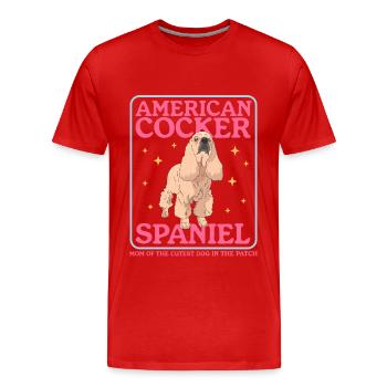 American Cocker Spaniel maman chien cadeau - T-shirt bio Premium Homme - rouge - Devant - Damien (186cm)