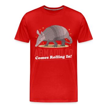 Tatou neuf-cravate tatous cadeau - T-shirt bio Premium Homme - rouge - Devant - Damien (186cm)
