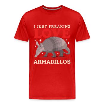Tatou drôle à neuf bandes tatous cadeau - T-shirt bio Premium Homme - rouge - Devant - Damien (186cm)