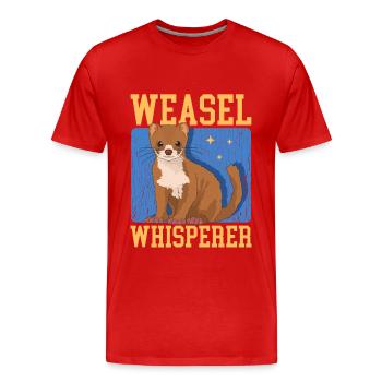 Belette souris belette Hermännchen cadeau - T-shirt bio Premium Homme - rouge - Devant - Damien (186cm)
