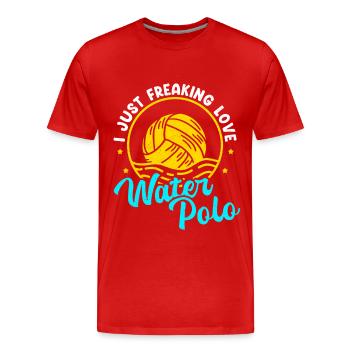 Cadeau de joueur de water-polo water-polo - T-shirt bio Premium Homme - rouge - Devant - Damien (186cm)