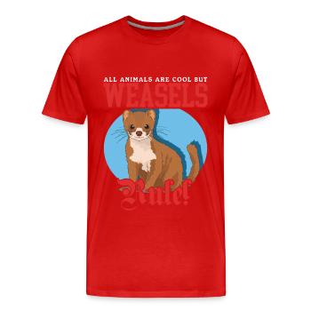 Belette souris belette Hermännchen cadeau - T-shirt bio Premium Homme - rouge - Devant - Damien (186cm)