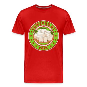 Tofu Bean Cheese Bean Curd Vegan Gift - T-shirt bio Premium Homme - rouge - Devant - Damien (186cm)