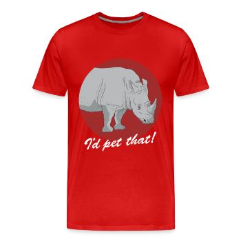 Rhinocéros Rhinocéros Rhinocéros Cadeau de rhinocéros - T-shirt bio Premium Homme - rouge - Devant - Damien (186cm)