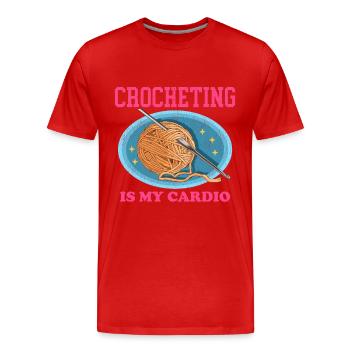 Crochet Crochet Crochet Crochet Fil Cadeau - T-shirt bio Premium Homme - rouge - Devant - Damien (186cm)