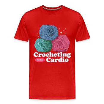 Crochet Crochet Fil Crochet Crochet Cadeau - T-shirt bio Premium Homme - rouge - Devant - Damien (186cm)