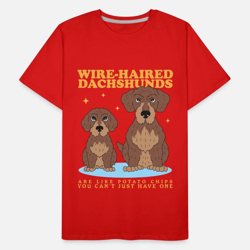 Teckel à poil dur Teckel Dteckel Cadeau T-shirt bio Premium Homme