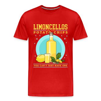 Limoncello Limoncellos | Cadeau de liqueur de citron - T-shirt bio Premium Homme - rouge - Devant - Damien (186cm)