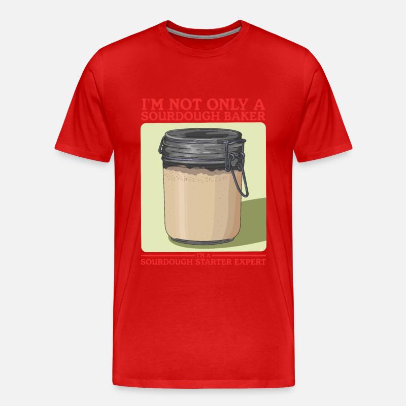 Sauerteig Starter Sauerteigbrot Geschenk - Männer Premium Bio T-Shirt - Rot