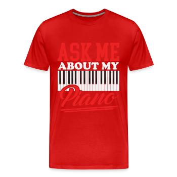 Piano Pianiste Cadeau Pianiste - T-shirt bio Premium Homme - rouge - Devant - Damien (186cm)