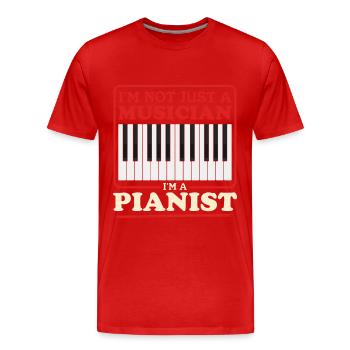 Pianiste pianiste | Cadeau Piano Pianiste - T-shirt bio Premium Homme - rouge - Devant - Damien (186cm)
