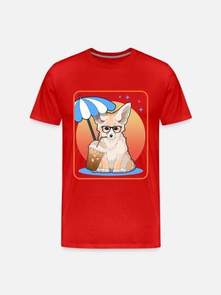 Fennek Wüstenfüchse Fuchs Geschenke - Männer Premium Bio T-Shirt - Rot