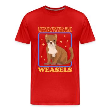 Cadeau de belette de belette naine de souris belette naine - T-shirt bio Premium Homme - rouge - Devant - Damien (186cm)