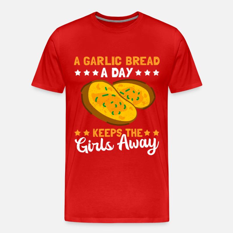 Knoblauchbrot Knoblauch Brot Geschenk - Männer Premium Bio T-Shirt - Rot