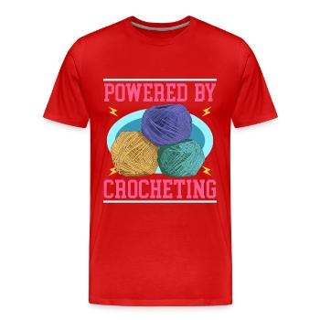 Crochet Crochet Crochet Crochet Fil Cadeau - T-shirt bio Premium Homme - rouge - Devant - Damien (186cm)