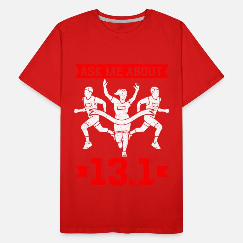 Halb-Marathon Halbmarathon Geschenk Männer Premium Bio T-Shirt