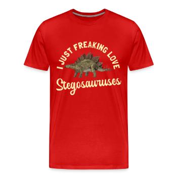 Cadeaux Stegosaurus Dino - T-shirt bio Premium Homme - rouge - Devant - Damien (186cm)